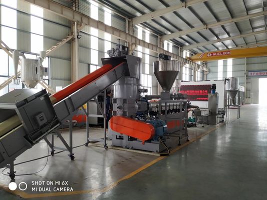PE PP শিল্প কৃষি ফিল্ম পুনর্ব্যবহারকারী Granulator কম্প্যাক্টর Pelletizing লাইন সঙ্গে